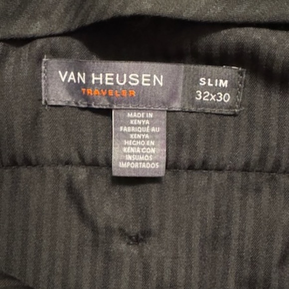 Van Heusen Men's Traveller Pant 32x30 Slim Fit Charcoal - Picture 4 of 4